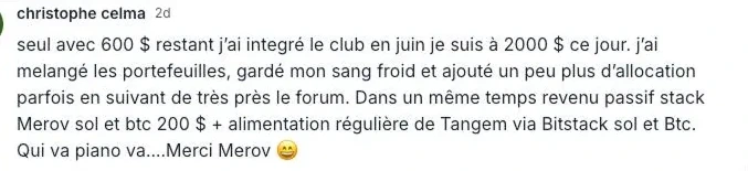 Capture du message de Christophe C.