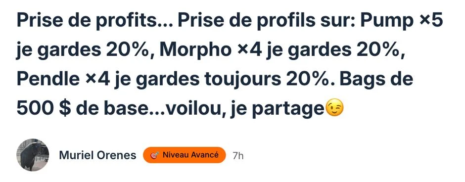 Capture du message de Muriel O.