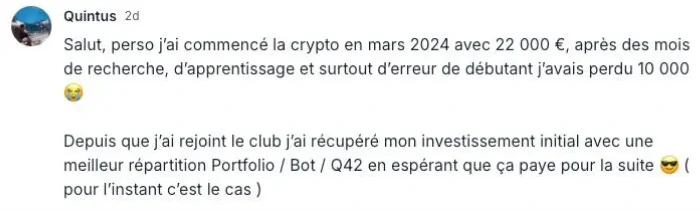 Capture du message de Quintus