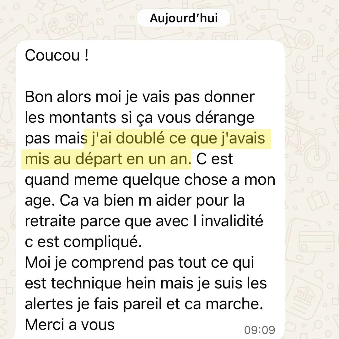 Capture du message de Véronique